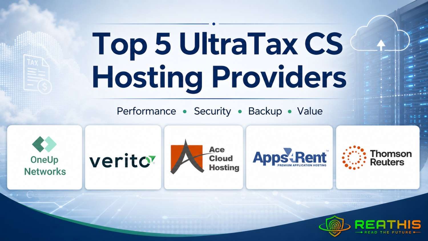 Top 5 UltraTax CS hosting providers compared by performance, security, backup and value