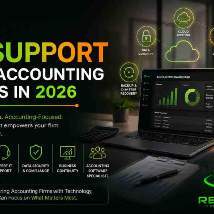 Best IT support for accounting firms in 2026 featuring cloud hosting, cybersecurity, managed IT services, accounting software support, and ReaThis branding.