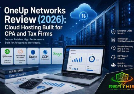 OneUp Networks Review 2026 cloud hosting for CPA and tax firms featuring QuickBooks, Thomson Reuters, Drake Tax, CCH, Sage, enterprise security, and managed cloud infrastructure