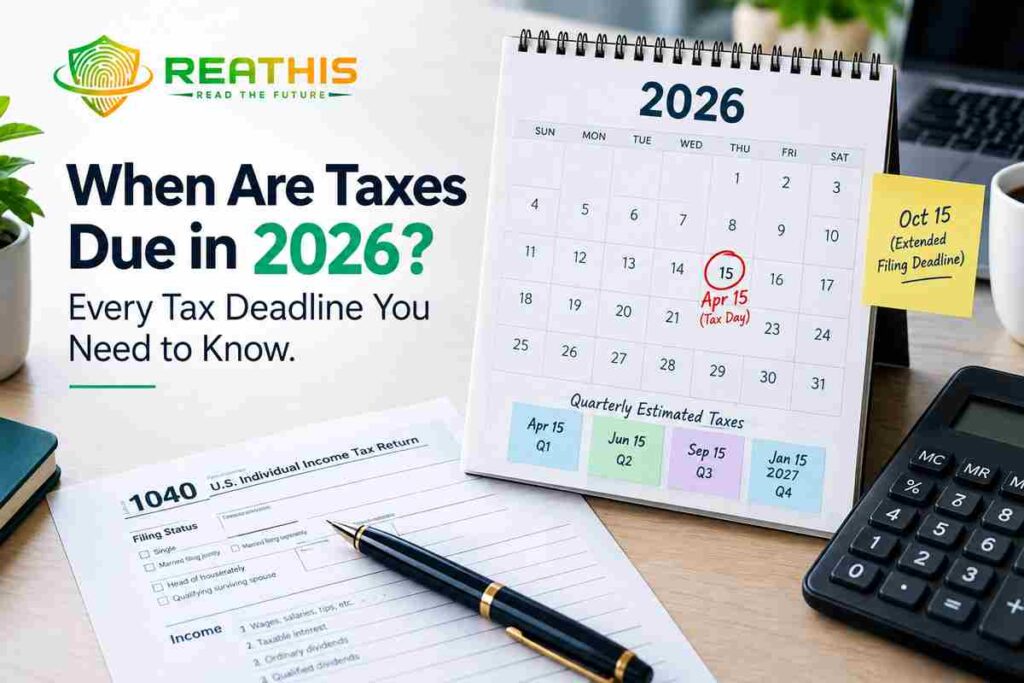 When are taxes due in 2026 tax deadline calendar